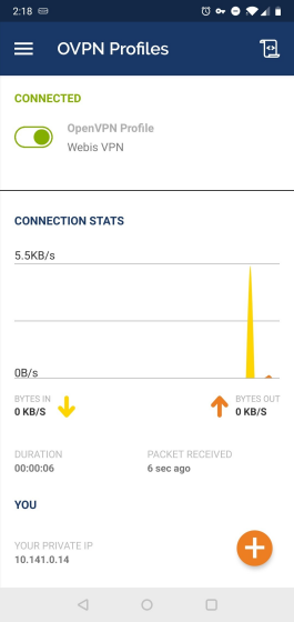 Android VPN Connected
